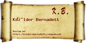Káldor Bernadett névjegykártya