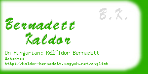 bernadett kaldor business card